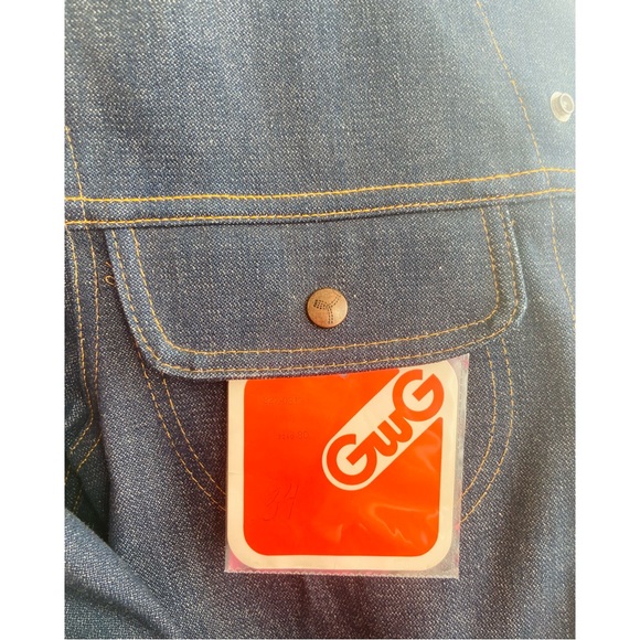 NWT DEADSTOCK 70s GWG 100% Cotton Denim Front Snap Jacket - Picture 7 of 8